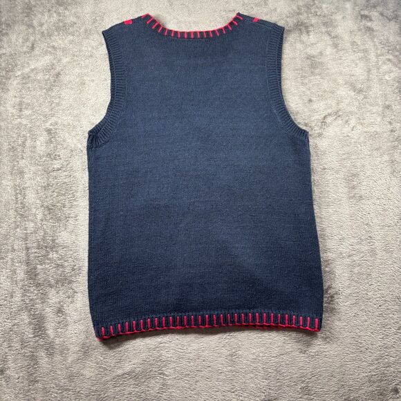 Capacity Petites Sweater Vest Cardinals Holly Christmas Button Front Medium I159 - Picture 5 of 9